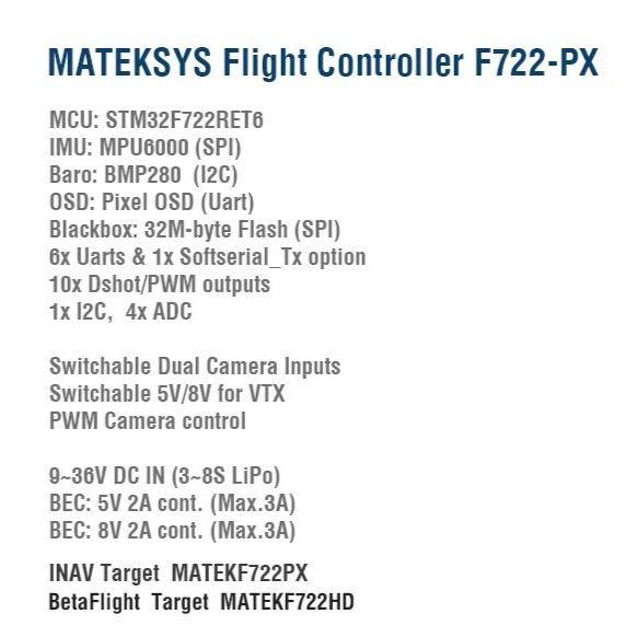 ⚡️Buy Matek F722-PX Flight Controller with Pixel OSD - www.kingquad.shop