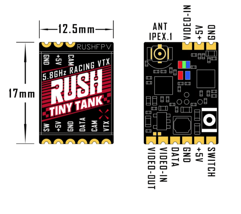 ⚡️Buy RUSH Tiny Tank Tiny 5.8GHz 48CH PIT/25/100/200/MAX 350mW TBS Smart Audio - www.kingquad.shop